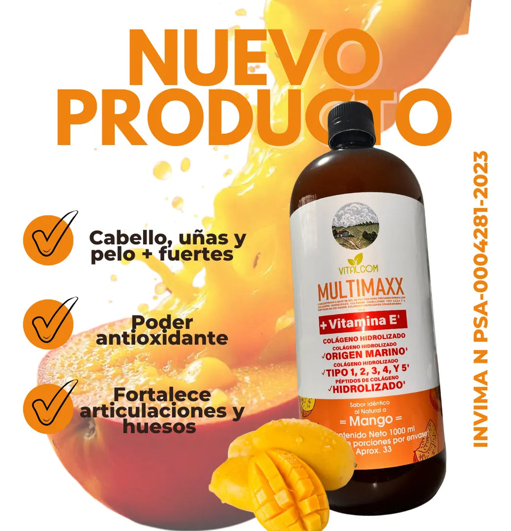 🥭 Multi Maxx Mango – Colágeno Marino Hidrolizado para tu Belleza y Bienestar ✨
