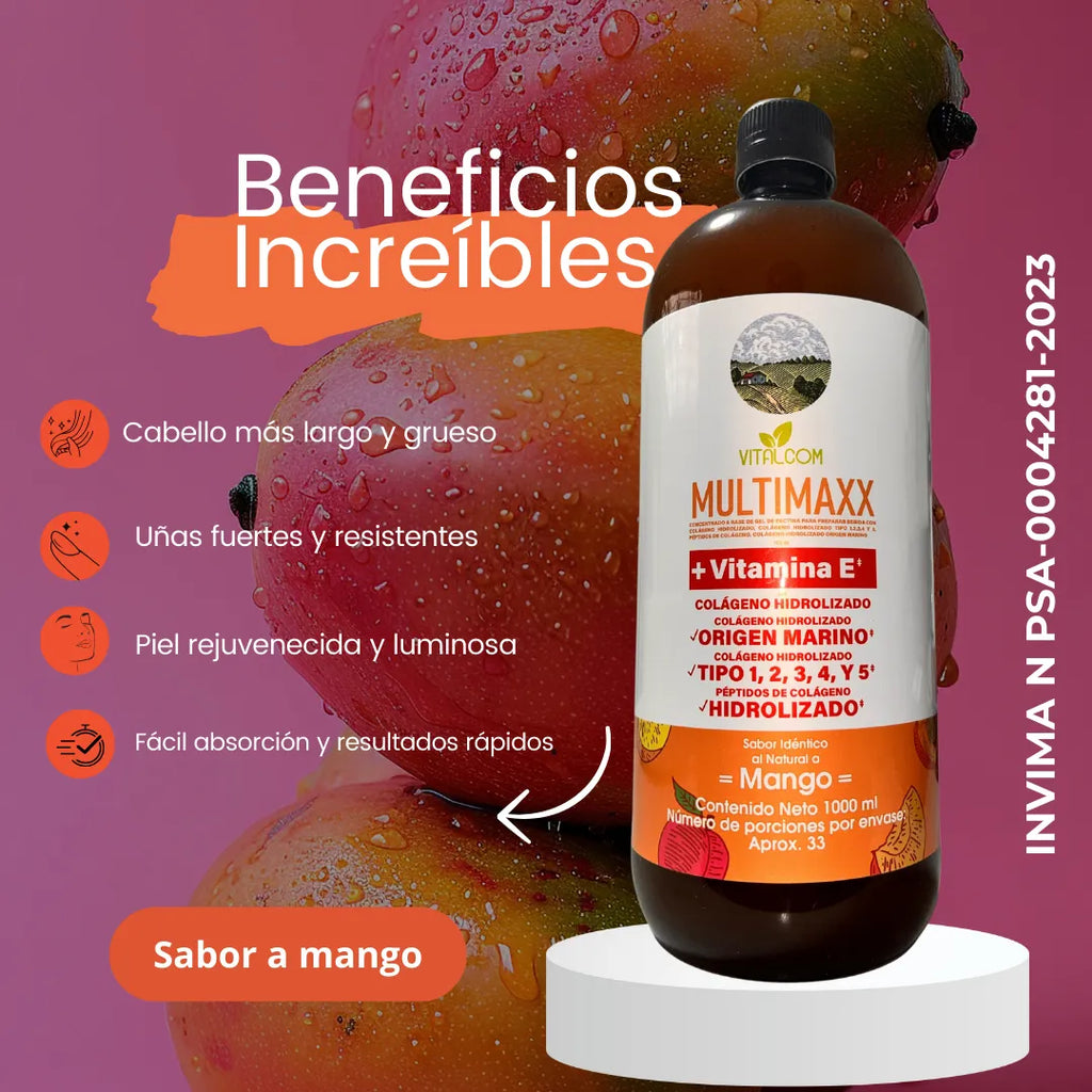 🥭 Multi Maxx Mango – Colágeno Marino Hidrolizado para tu Belleza y Bienestar ✨